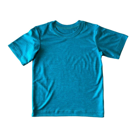 T-Shirt Kinder smaragd, Merinowolle & Seide (bio/GOTS): 98-104 Glückskind NATURKINDCHEN
