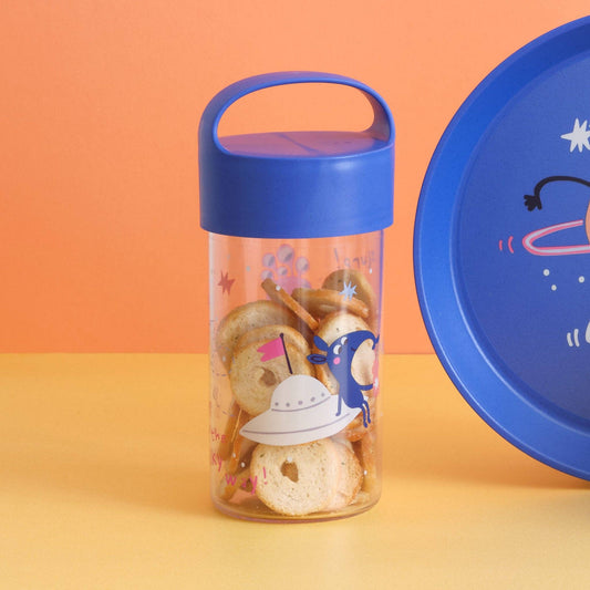 Snackpot / Trinkflasche BUDDY SNACK 0,5 SPACE: Organic blue space Koziol ideas for friends GmbH NATURKINDCHEN
