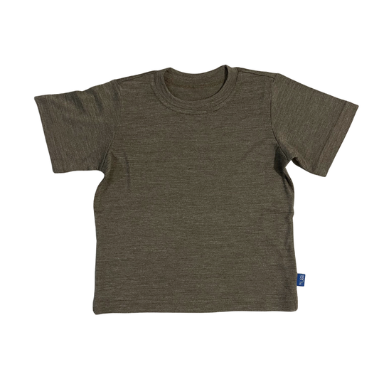 T-Shirt Kinder muskat braun, Merinowolle & Seide (bio/GOTS): 98-104 Glückskind NATURKINDCHEN