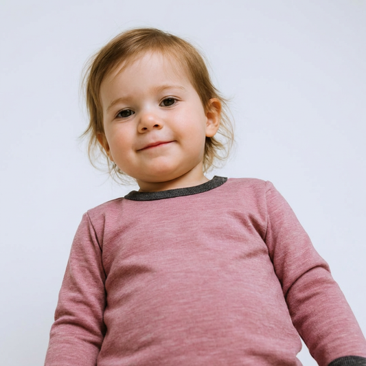 Shirt rosé, Merinowolle & Seide (bio/GOTS): 98-104 Glückskind NATURKINDCHEN
