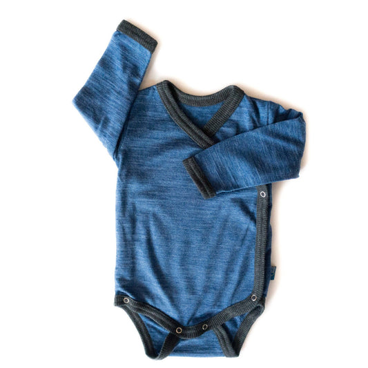 Wickelbody royal blau, Merinowolle & Seide (bio/GOTS): 50-56 Glückskind NATURKINDCHEN