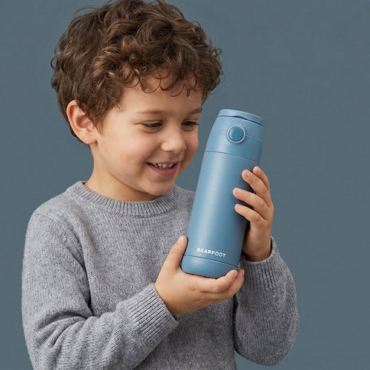 Thermo Kinder Trinkflasche Edelstahl - blau BEARFOOT NATURKINDCHEN