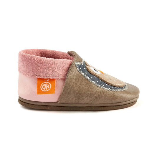 Barfußschuhe AMIGO Motiv Eule: Beige / 20/21 Orangenkinder® NATURKINDCHEN