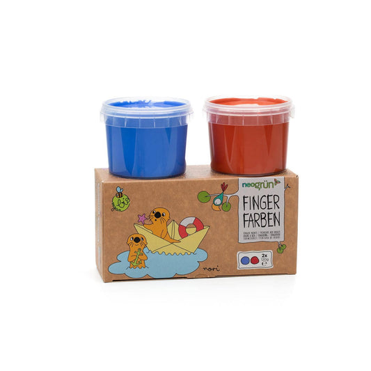Bio-Fingerfarben vegan 2er Set "Nori" blau/rot NEOGRÜN NATURKINDCHEN
