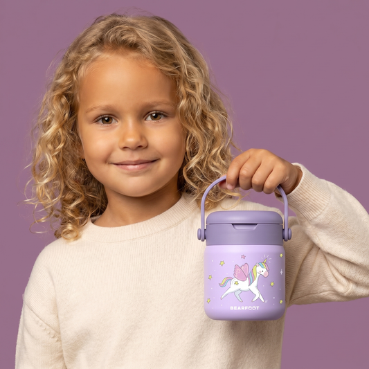 Thermobehälter Kinder Edelstahl - Einhorn lila BEARFOOT NATURKINDCHEN