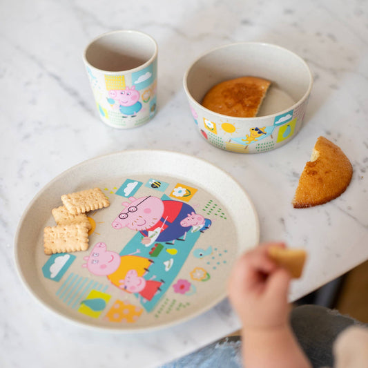 Kleiner Teller CONNECT PLATE PEPPA PIG: Organic sand Koziol ideas for friends GmbH NATURKINDCHEN