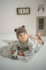 Decke DIEGO aus 100% MERINOWOLLE Hergestellt in Polen: Grau / 75x100 cm Ander      NATURKINDCHEN
