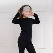 Strickstirnband für Kinder mit Band aus Merino und Cashmere: Staubig rosa / 3-7 Jahre menique      NATURKINDCHEN