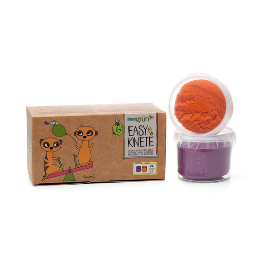 Bio-Easy-Knete vegan 2er Set "Suri" orange/violett NEOGRÜN      NATURKINDCHEN
