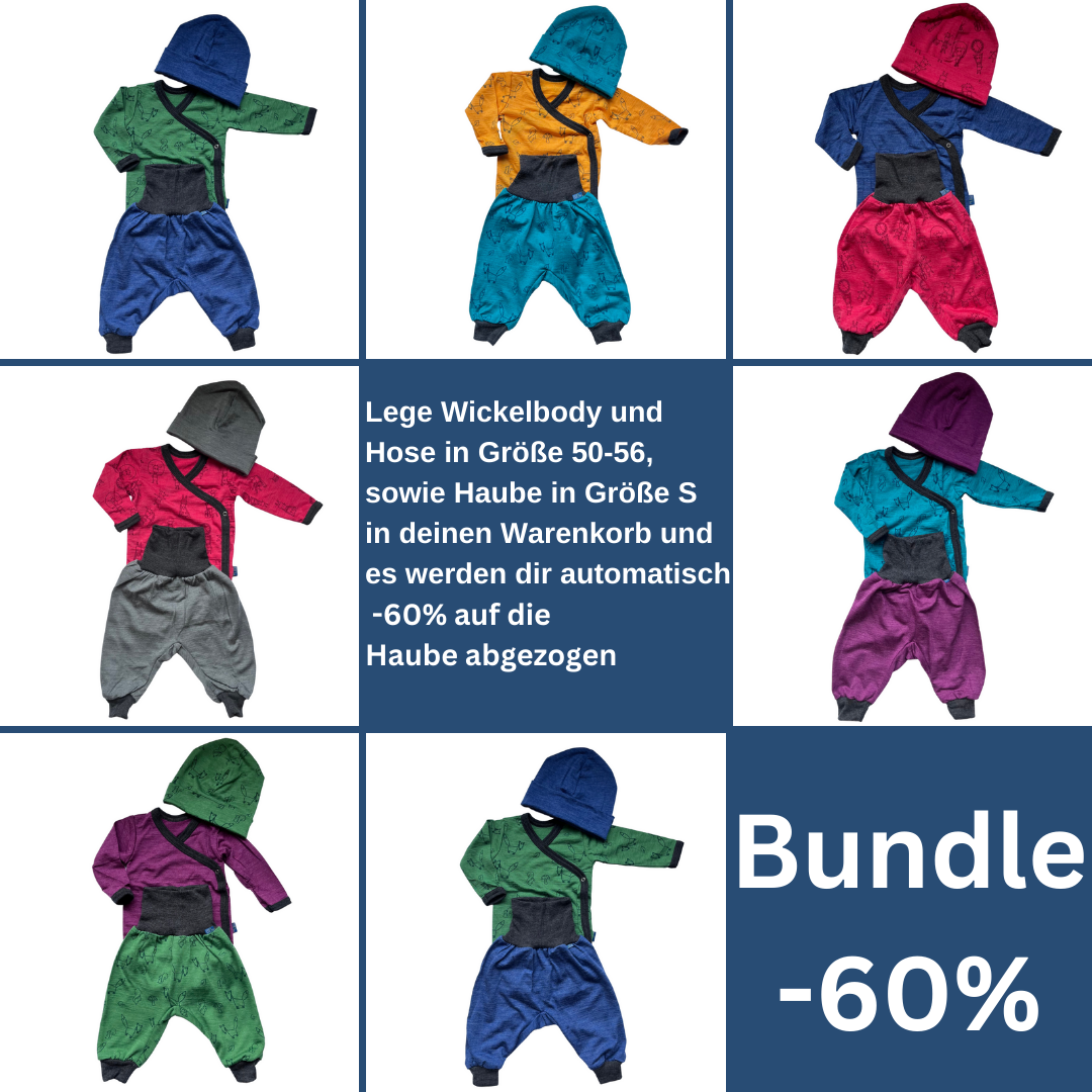 Wickelbody smaragd Fuchs, Merinowolle & Seide (bio/GOTS): 50-56 Glückskind      NATURKINDCHEN