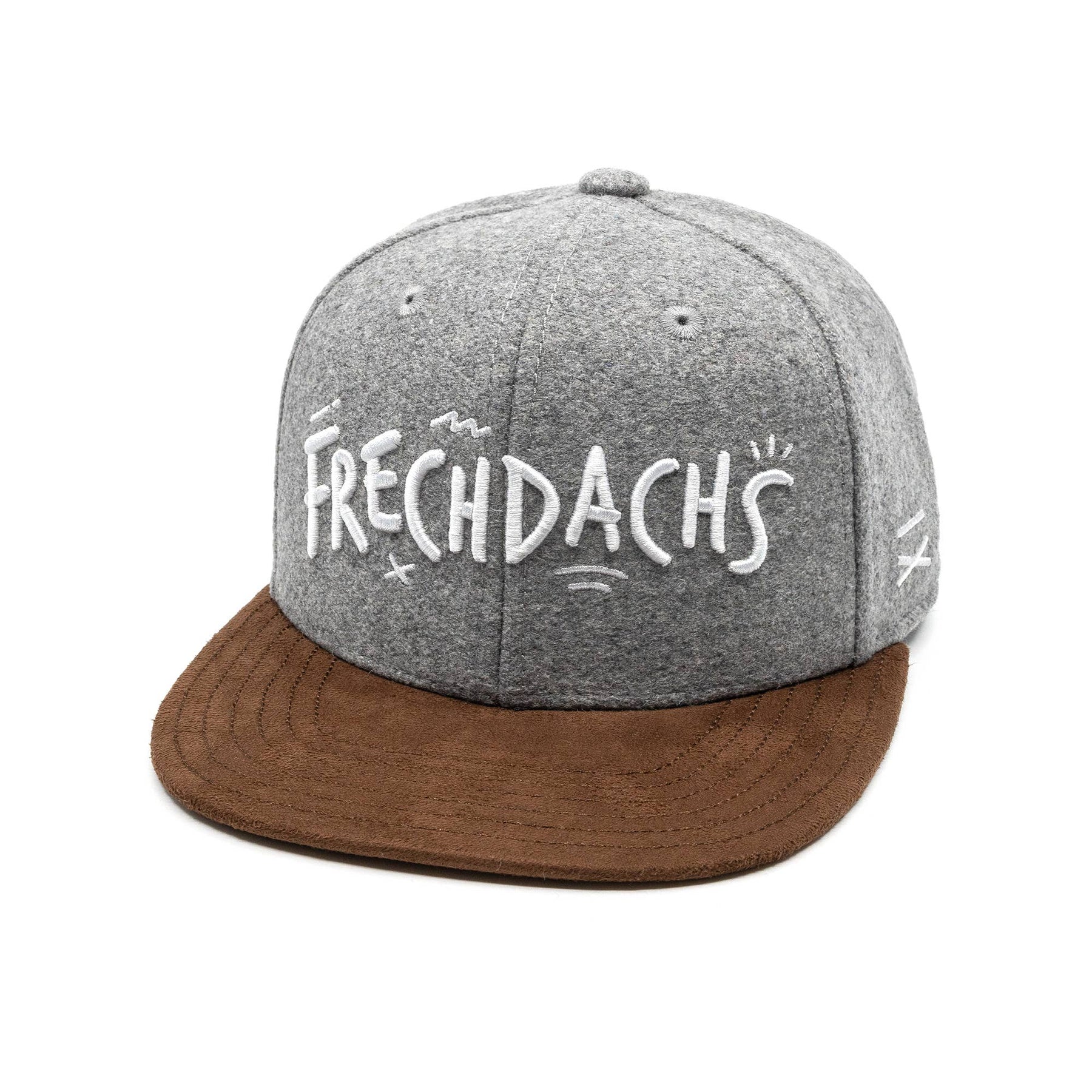 Frechdachs Snapback Cap Für Kinder - Hellgrau Filz (Kids L) Hand und Feuer