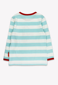 Bio-Langarmshirt mit vier Applikationen und blauen Streifen: 4 J /110 cm Toby Tiger GmbH      NATURKINDCHEN