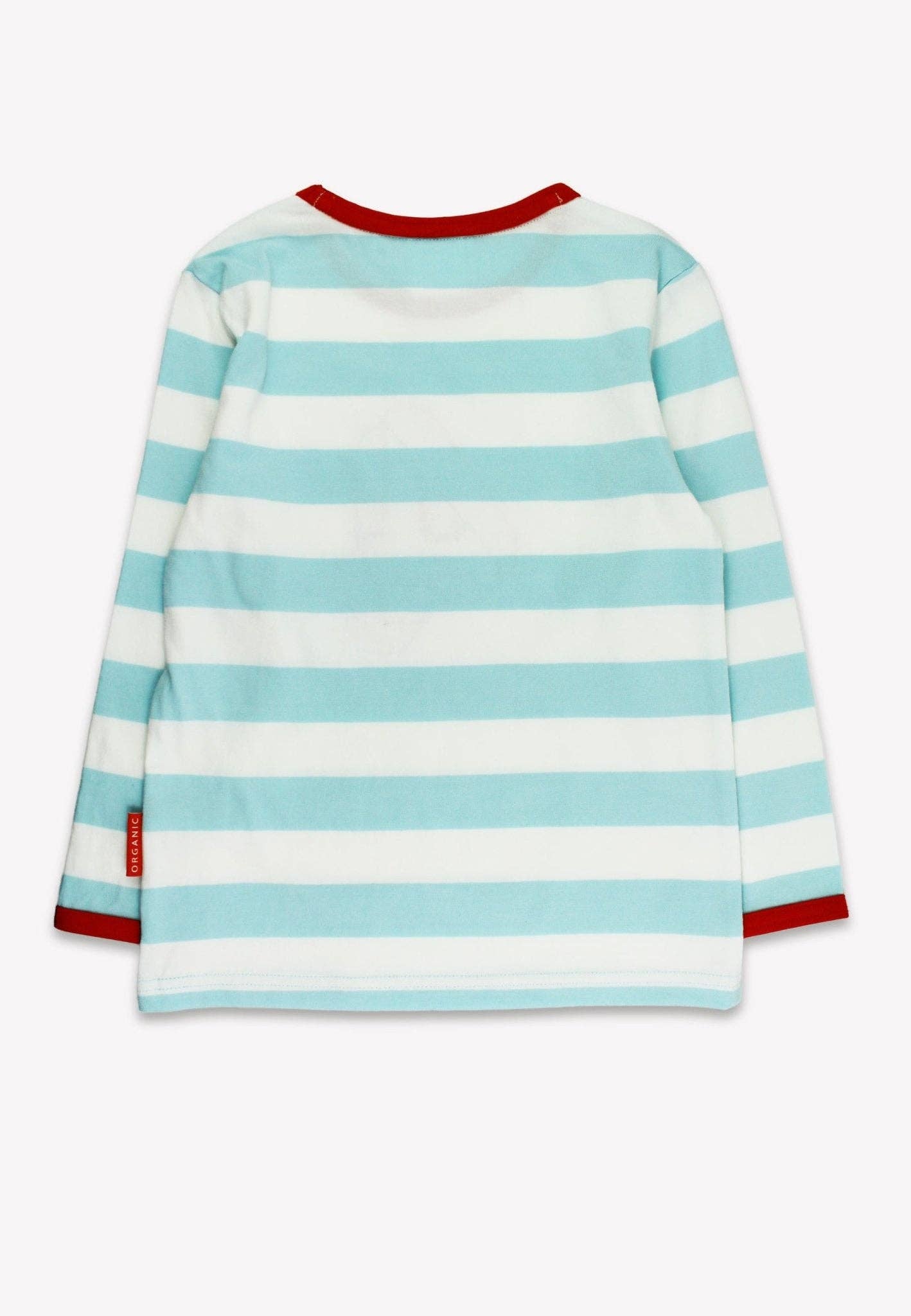 Bio-Langarmshirt mit vier Applikationen und blauen Streifen: 4 J /110 cm Toby Tiger GmbH      NATURKINDCHEN