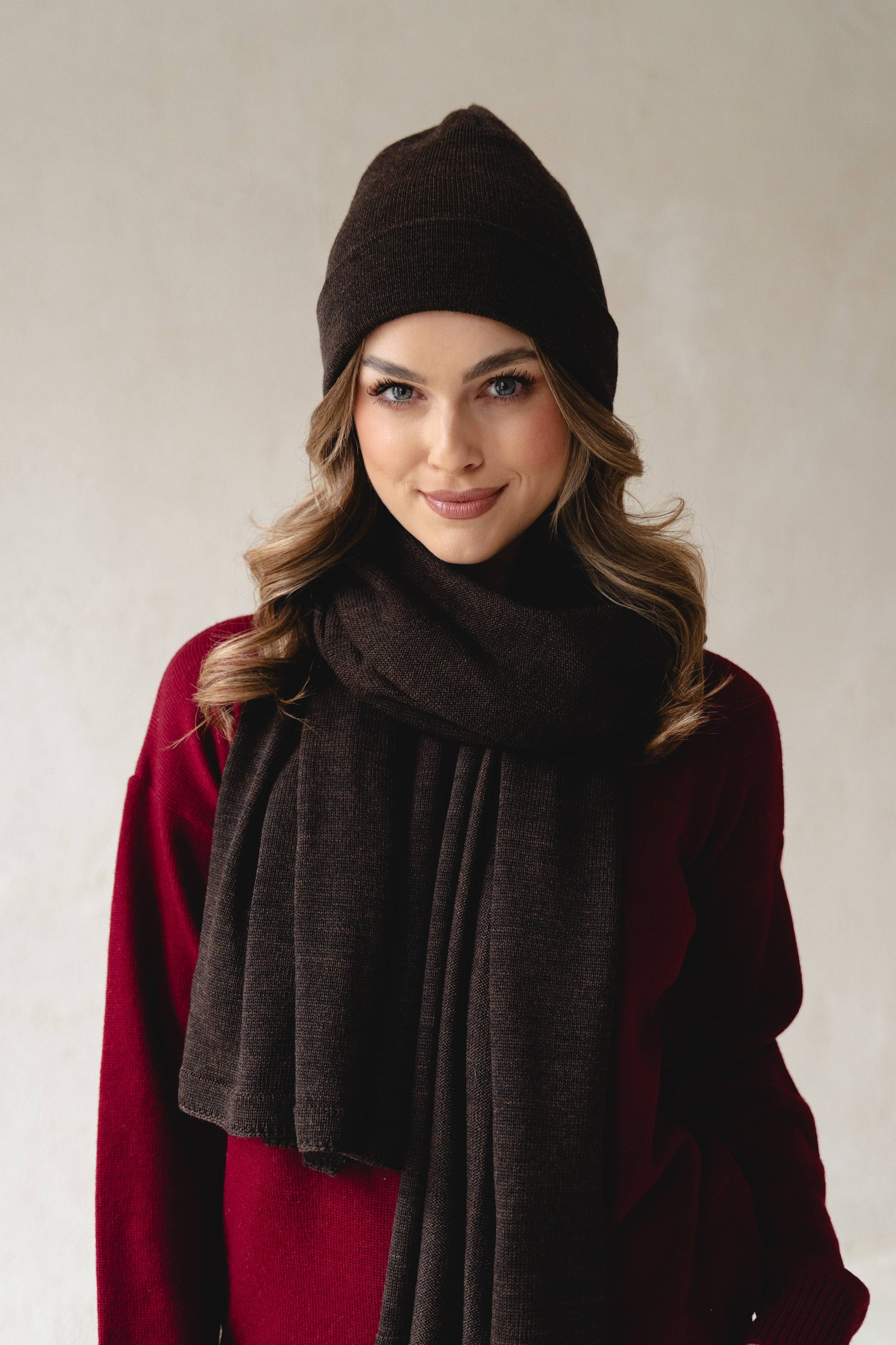 Klassische Mütze NAOMI aus 100% Merinowolle TOPSELLER: Taupe Ander      NATURKINDCHEN