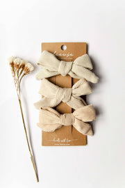 Haarspangen 'Corduroy Bows Trio' Leevje      NATURKINDCHEN