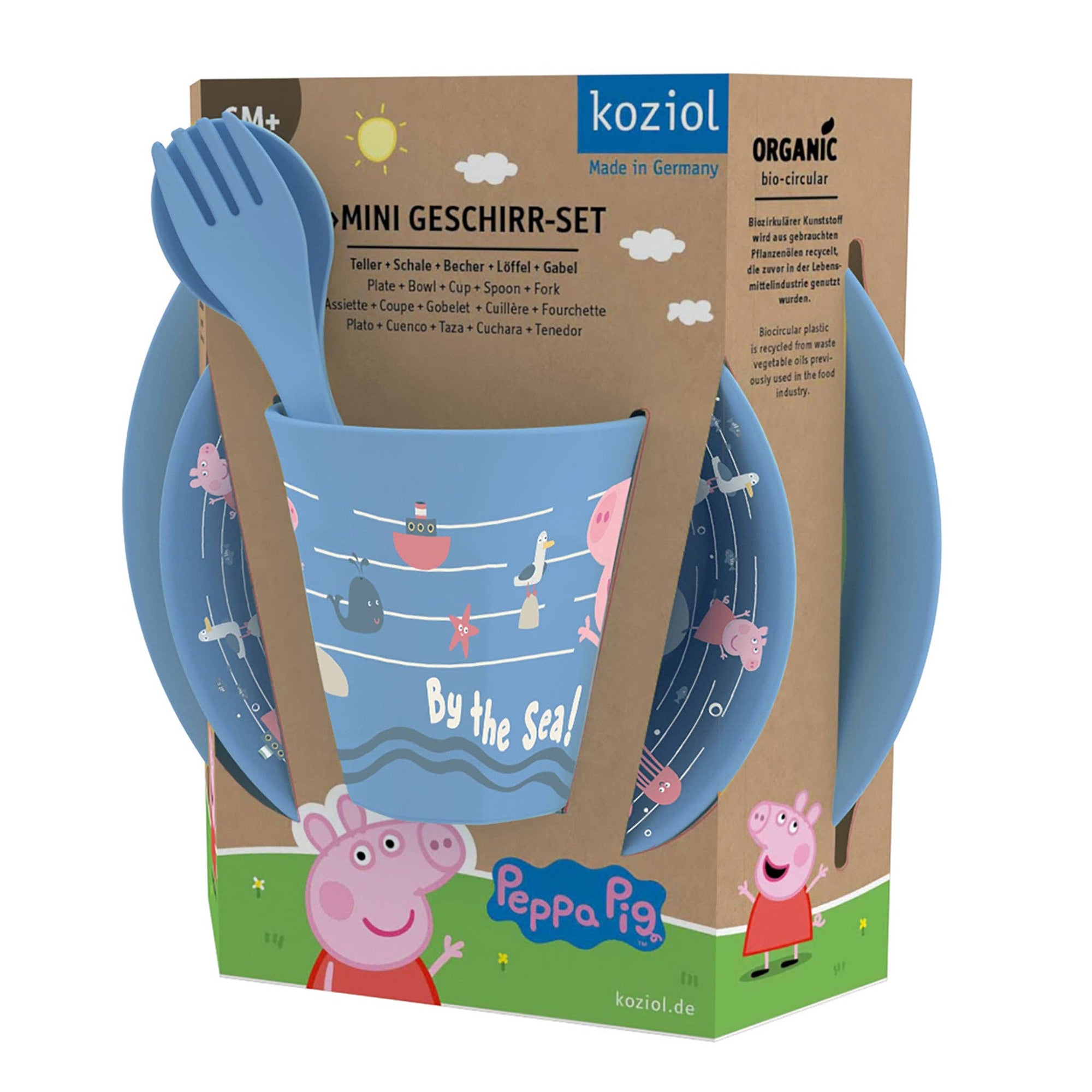 Kindergeschirr Set PEPPA PIG WAVES AT HOME: Powder blue Koziol ideas for friends GmbH      NATURKINDCHEN