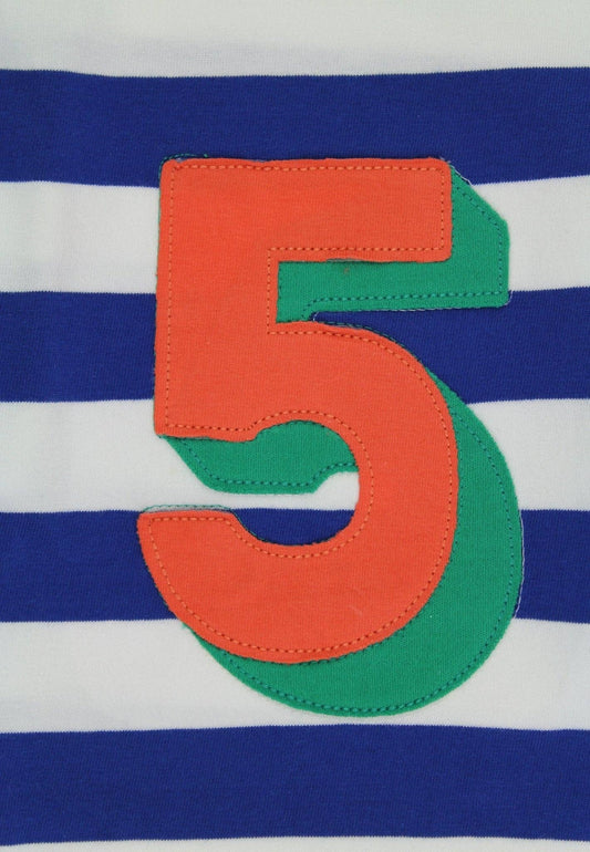 Langarmshirt mit blauen Streifen und fünf Applikationen aus Bio-Baumwolle: 56 J /116 cm Toby Tiger GmbH      NATURKINDCHEN