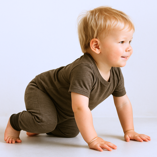 Hose muskat braun, Merinowolle & Seide (bio/GOTS): 62-68 Glückskind      NATURKINDCHEN