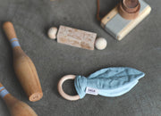 Baby-Sinnesspielzeug - Beißring aus Bio-Baumwolle in Mint: 4 Stck. Saga Copenhagen      NATURKINDCHEN
