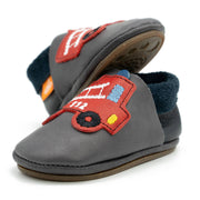 Barfußschuhe AMIGO Motiv Feuerwehr: Grau / 22/23 Orangenkinder®      NATURKINDCHEN
