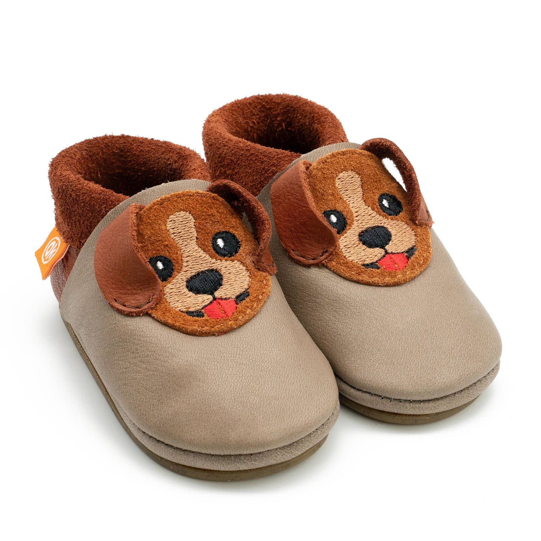 Barfußschuhe AMIGO Motiv Welpe: Beige / 20/21 Orangenkinder®      NATURKINDCHEN