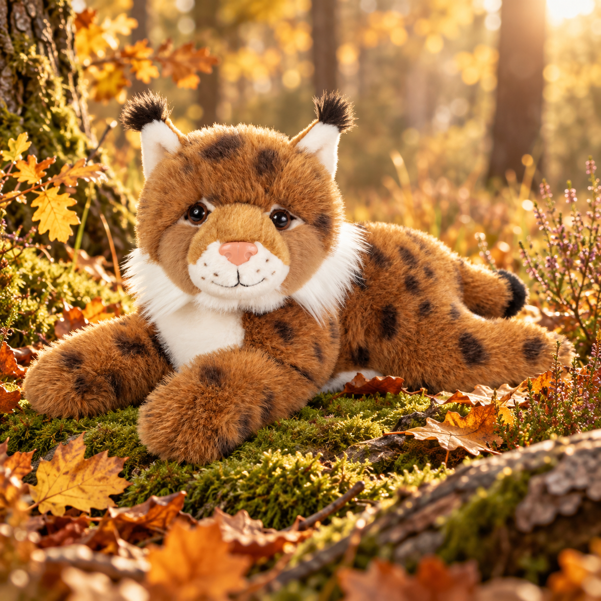 Luchs liegend 38 cm - Plüschtier - Stofftier Teddy Hermann      NATURKINDCHEN