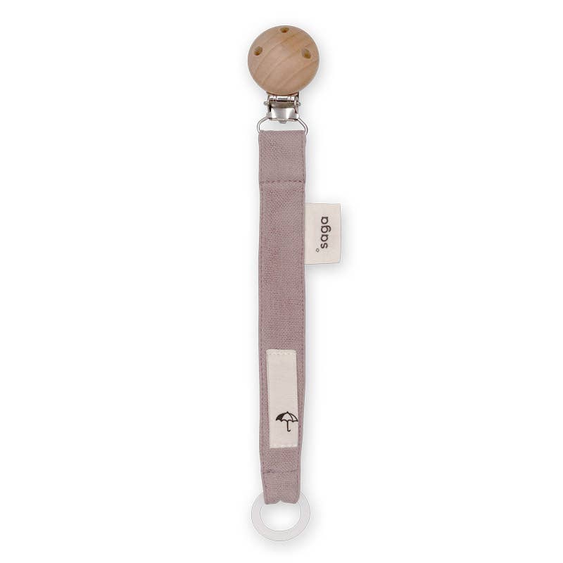 Schnullerhalter - Mauve - Bio-Baumwolle - Silikonring: 6 Stck. Saga Copenhagen      NATURKINDCHEN
