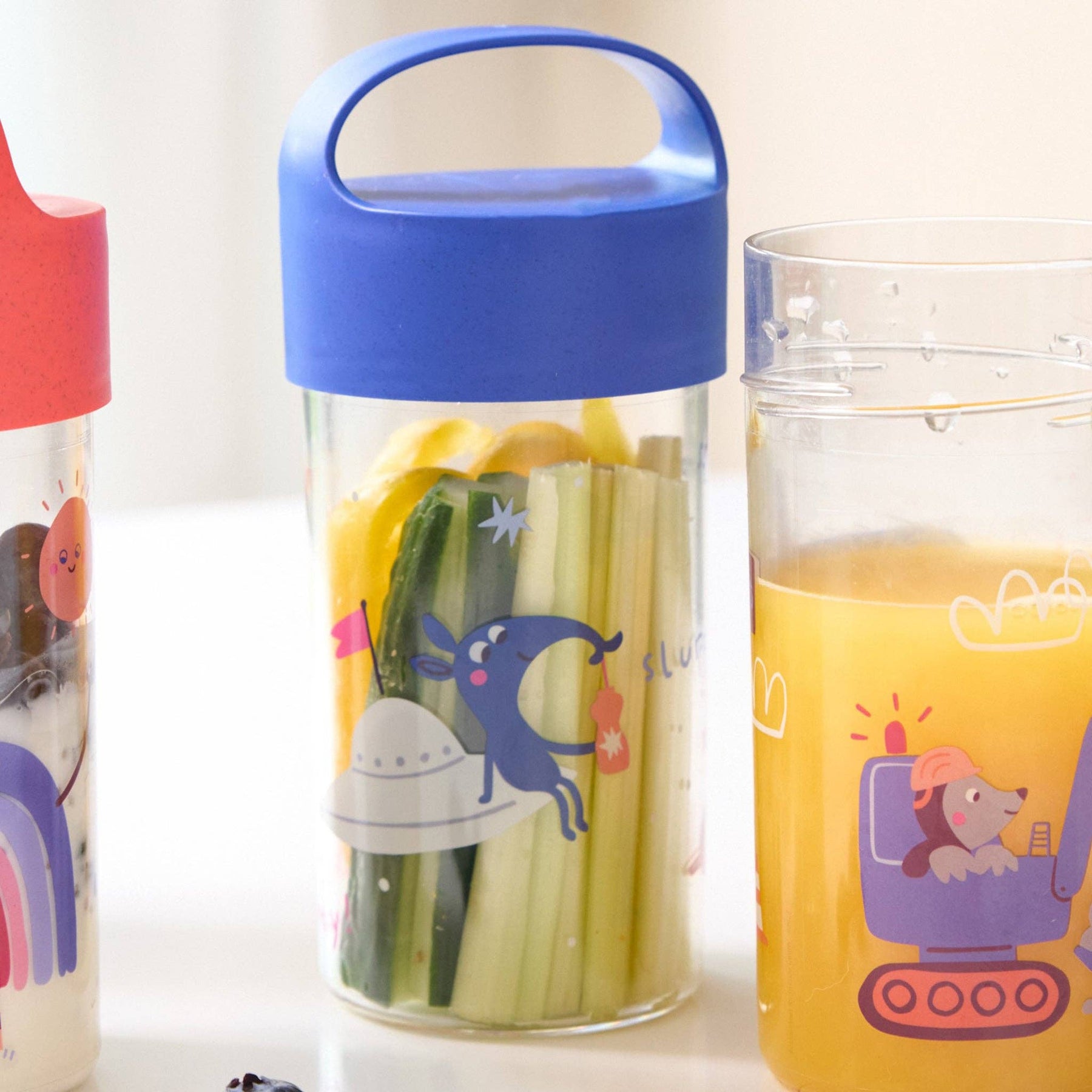 Snackpot / Trinkflasche BUDDY SNACK 0,5 SPACE: Organic blue space Koziol ideas for friends GmbH      NATURKINDCHEN