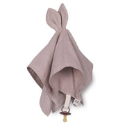 Cuddle Tuch aus Bio-Baumwolle in Mauve mit Schnullerband: 6 Stck. Saga Copenhagen      NATURKINDCHEN