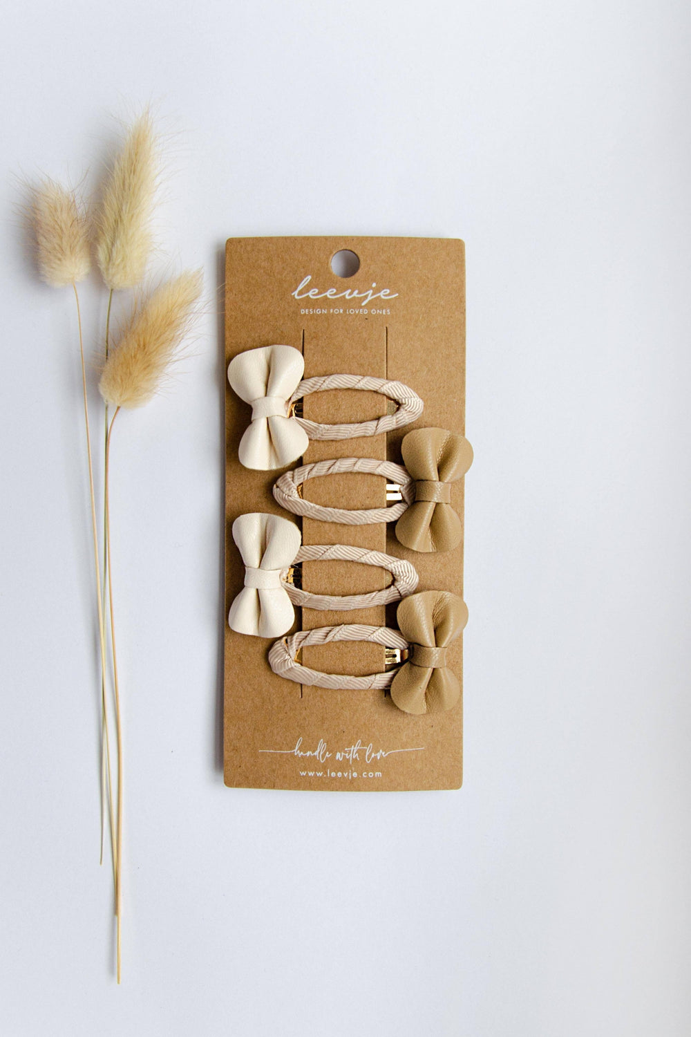 Haarspangen 'Vegan Leather Bows' Leevje      NATURKINDCHEN