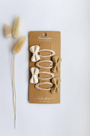 Haarspangen 'Vegan Leather Bows' Leevje      NATURKINDCHEN