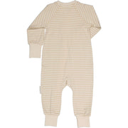 Pyjama mit 2‑Wege‑Reißverschluss Bambu Classic Weiß/Beige: 74/80 Geggamoja      NATURKINDCHEN