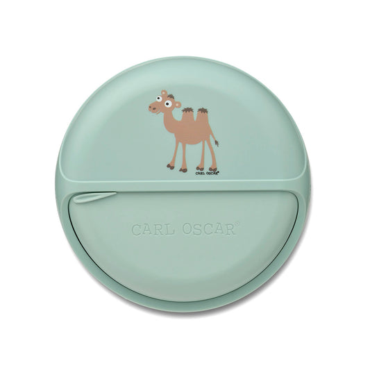 MiniDISC™ Grün-Kamel – Drehbarer Snackbehälter für unterwegs Carl Oscar      NATURKINDCHEN