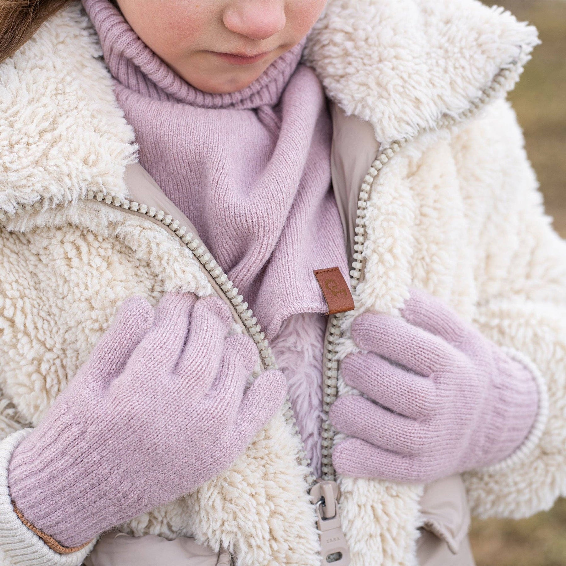 Strickhandschuhe aus Merinowolle und Cashmere für Kinder: Cremiges Beige / 1 - 3 Jahre menique      NATURKINDCHEN