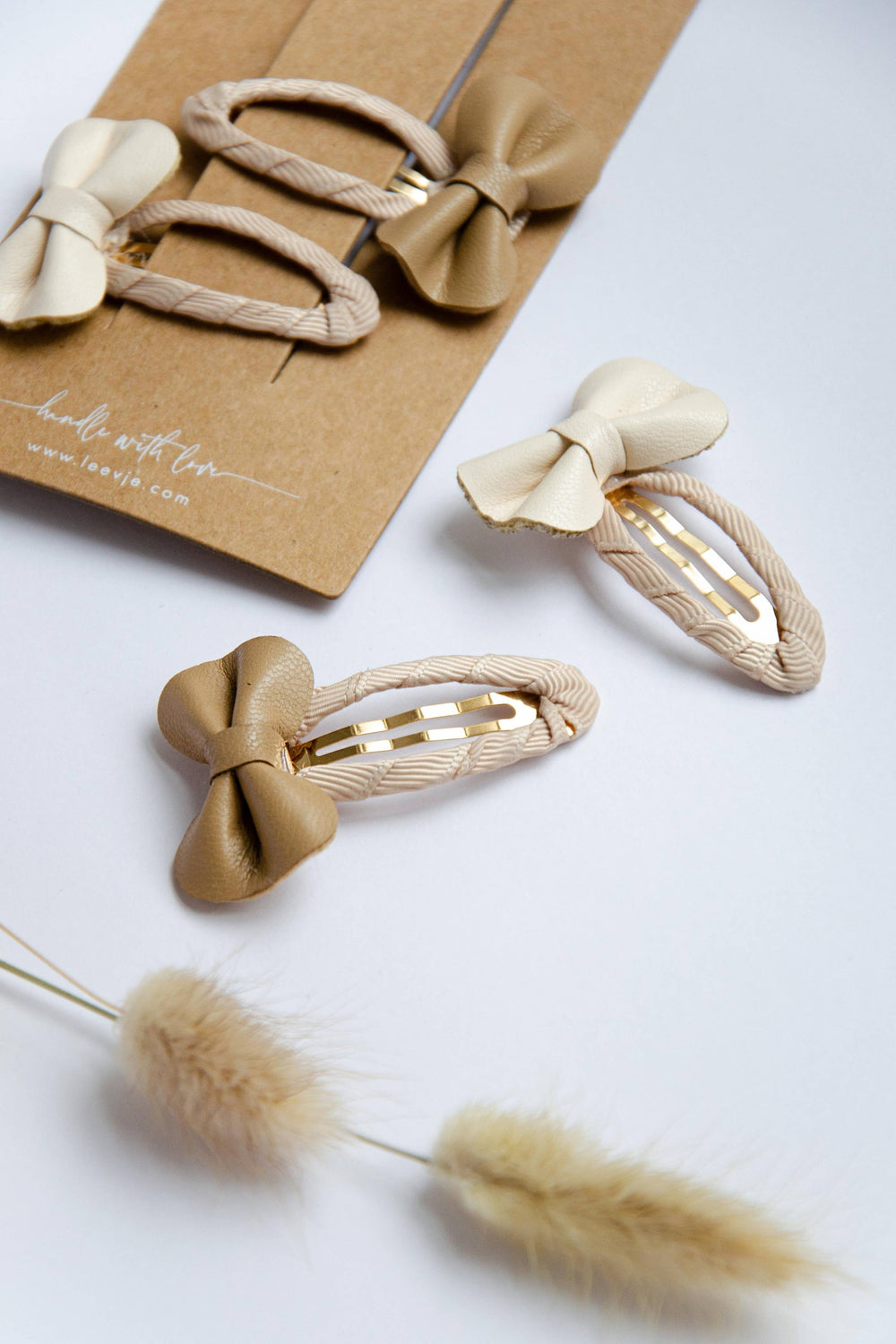 Haarspangen 'Vegan Leather Bows'