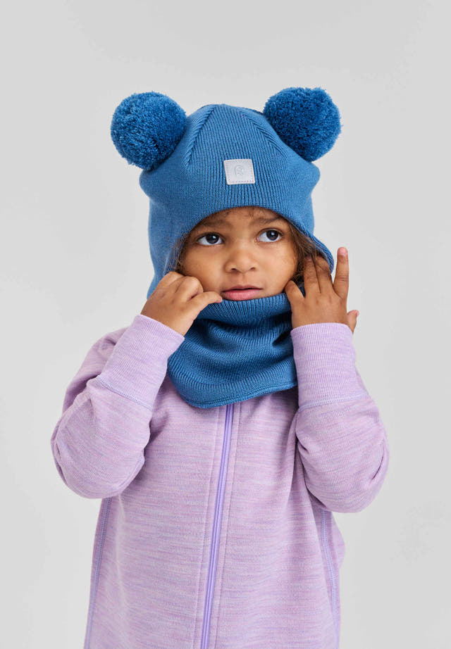 Reima Schalmütze mit winddichter Ohrklappe 100% Merinowolle Grün NATURKINDCHEN      NATURKINDCHEN