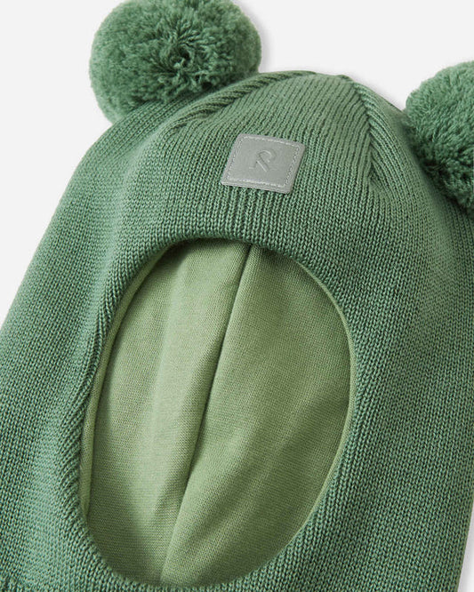 Reima Schalmütze mit winddichter Ohrklappe 100% Merinowolle Grün NATURKINDCHEN      NATURKINDCHEN