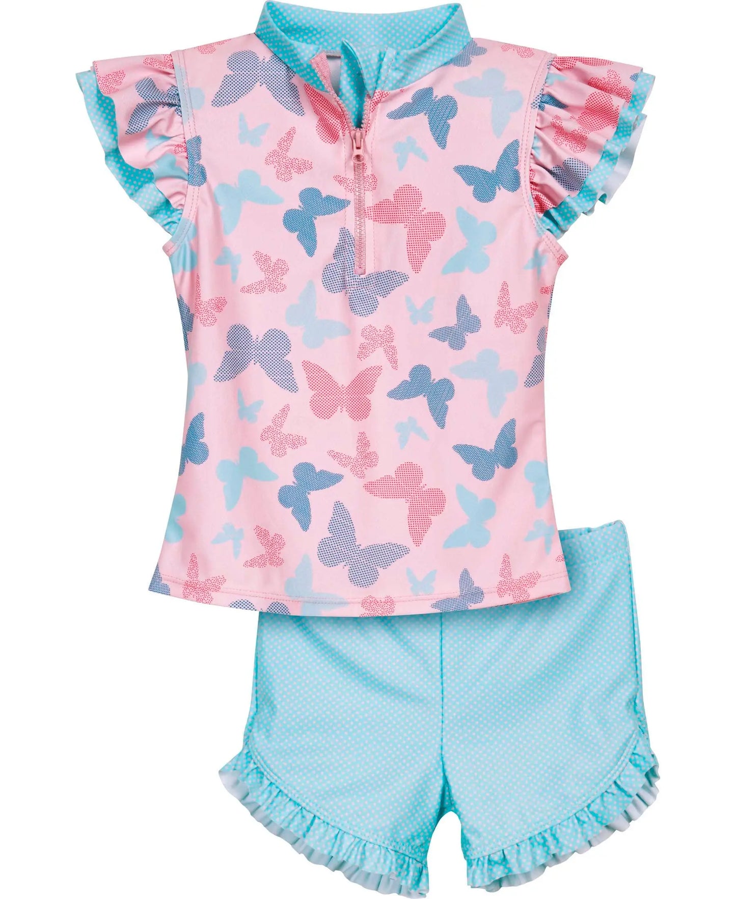 Uv-Schutz Bade-Set Schmetterlinge: Rosa / 110/116 Playshoes GmbH      NATURKINDCHEN