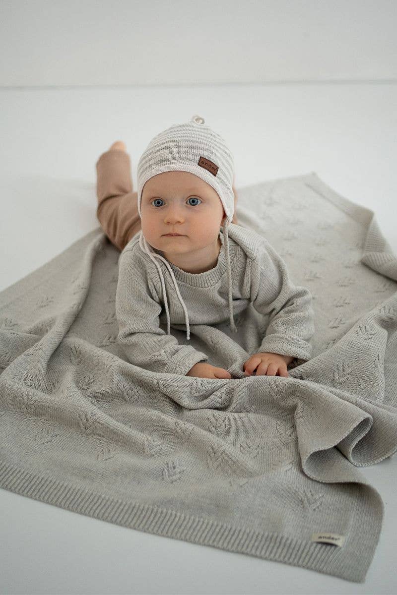 Decke DIEGO aus 100% MERINOWOLLE Hergestellt in Polen: Beige / 75x100 cm Ander      NATURKINDCHEN