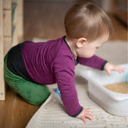 Body zwetschke uni, Merinowolle & Seide (bio/GOTS): 86-92 Glückskind      NATURKINDCHEN