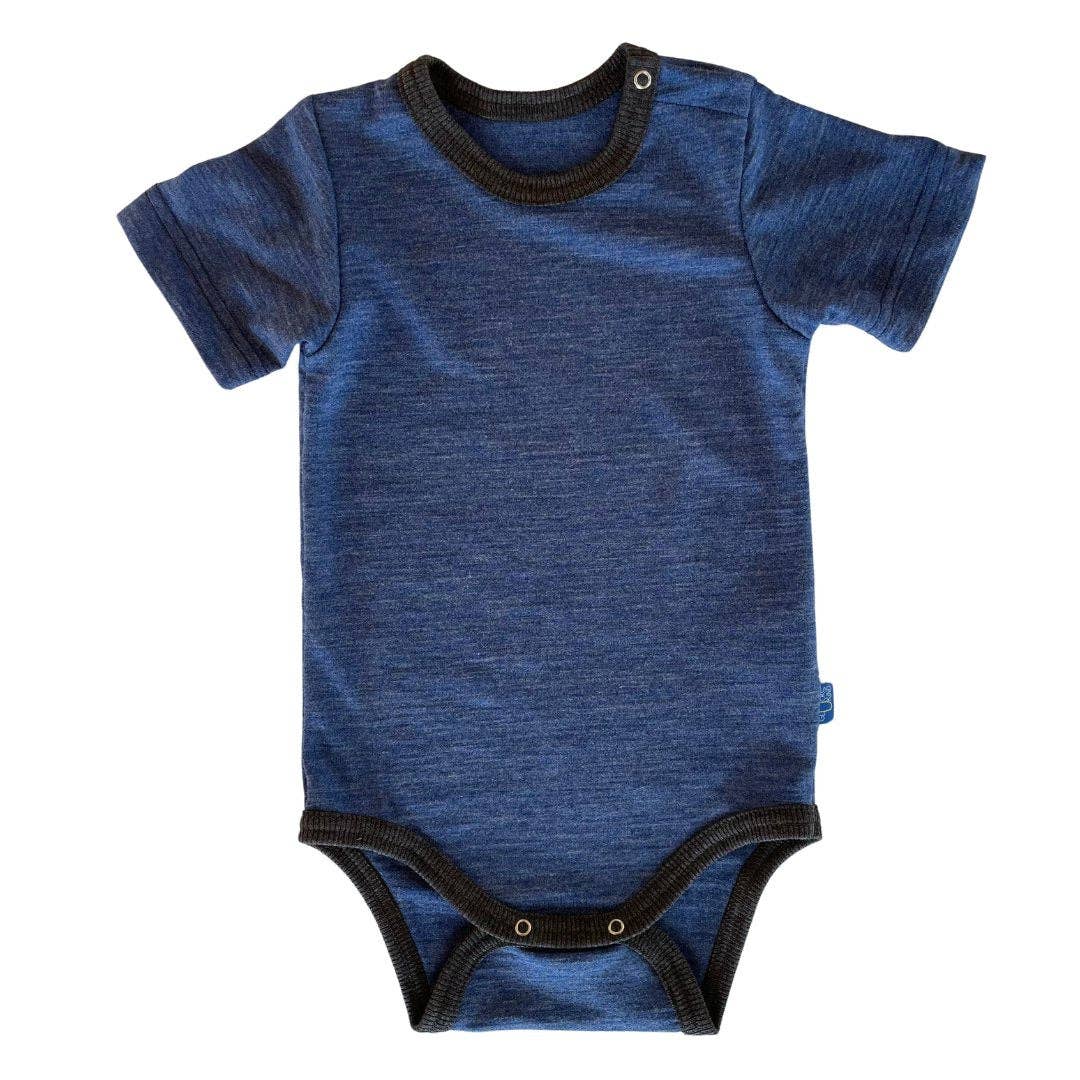 Body royal blau kurzarm, Merinowolle & Seide (bio/GOTS): 86-92 Glückskind      NATURKINDCHEN