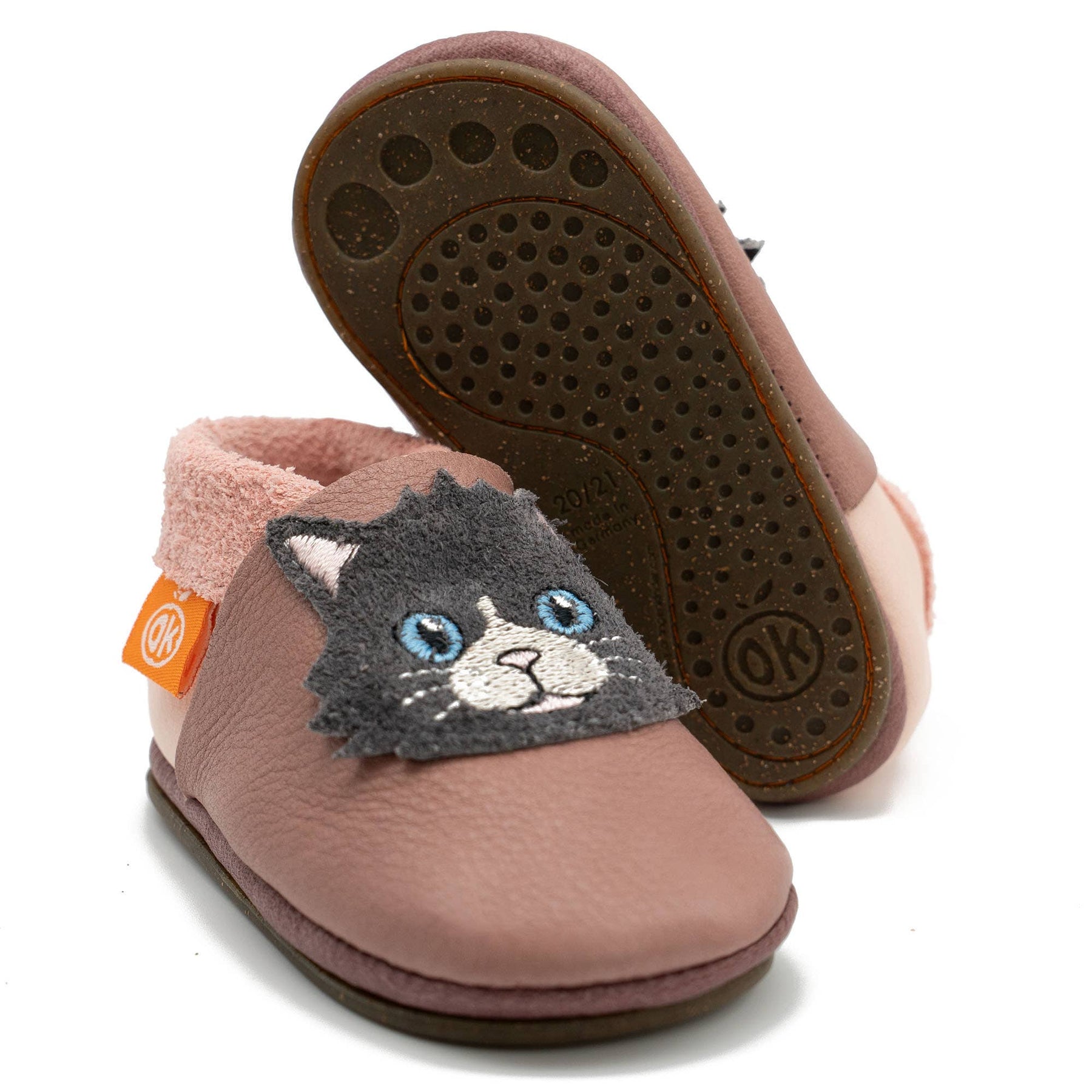 Barfußschuhe AMIGO Motiv Katze: Lila / 22/23 Orangenkinder®      NATURKINDCHEN