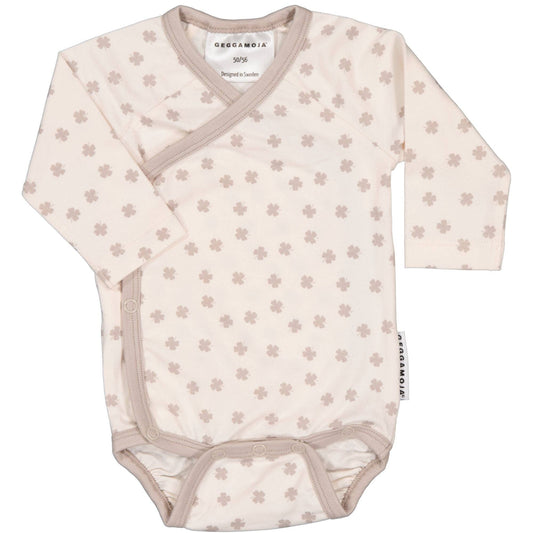 Wickelbody Bambus Beige Kleeblatt: 62/68 Geggamoja      NATURKINDCHEN
