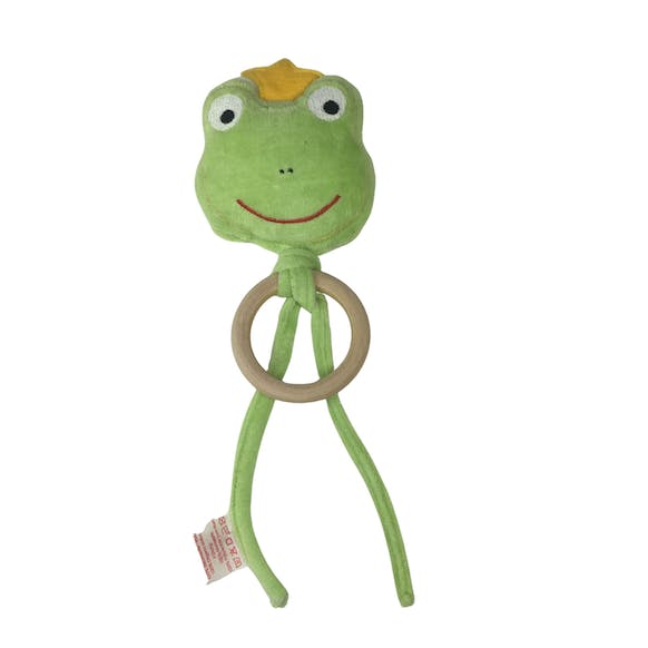 Bio Öko Kinder Mini Rassel "Froschkonig" Mit  Beissring Pat & Patty      NATURKINDCHEN