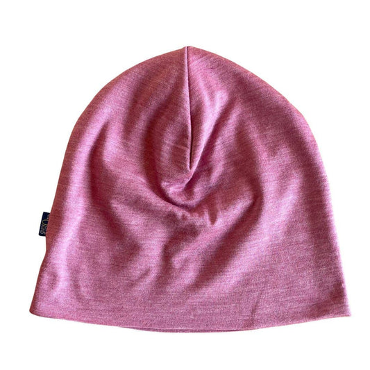 Haube rose, Merinowolle & Seide (bio/GOTS): XL (bis KU 54cm) Glückskind