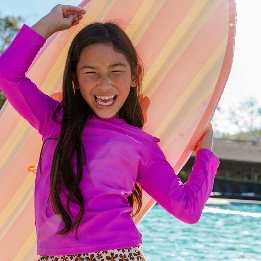 UV-Schwimm-T-Shirt, langärmlig – Lila – Wild Fuchsia: 98/104 Swim Essentials      NATURKINDCHEN