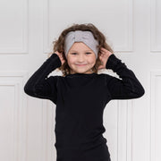 Strickstirnband für Kinder mit Band aus Merino und Cashmere: Dunkelgrau / >7 Jahre menique      NATURKINDCHEN