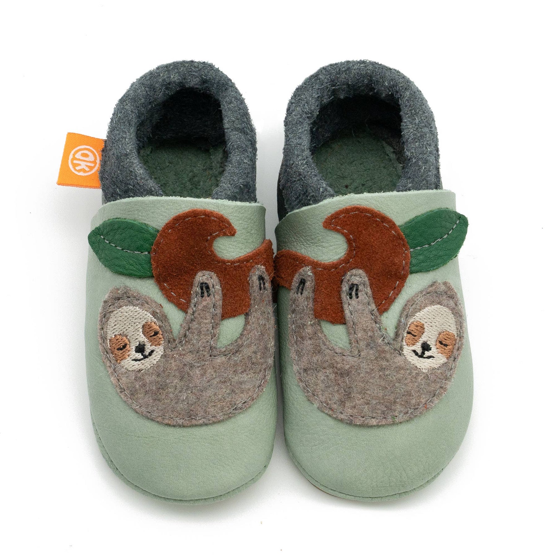 Barfußschuhe AMIGO Motiv Faultier: Mint / 26/27 Orangenkinder®      NATURKINDCHEN