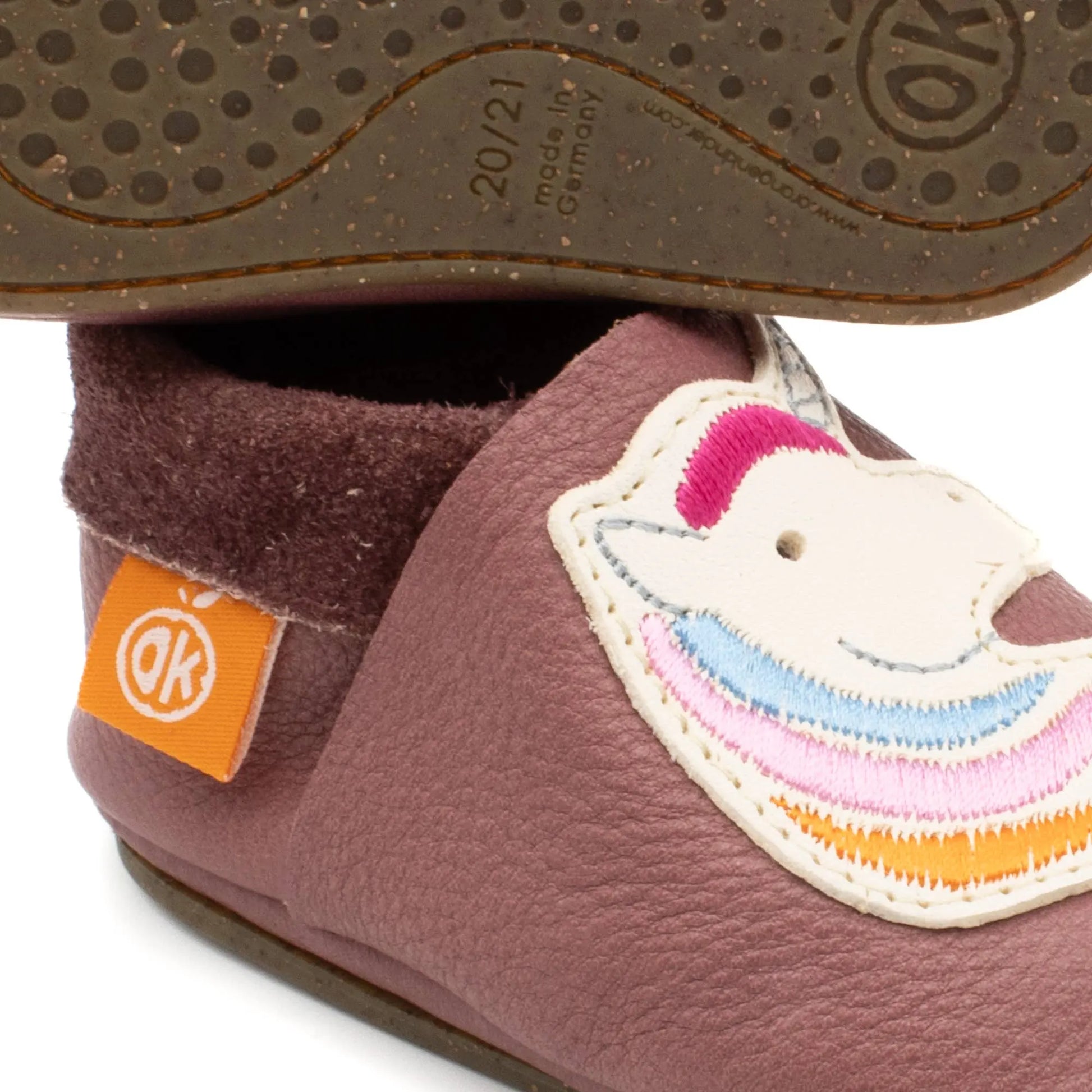 Barfußschuhe AMIGO Motiv Einhorn: Lila / 22/23 Orangenkinder®      NATURKINDCHEN