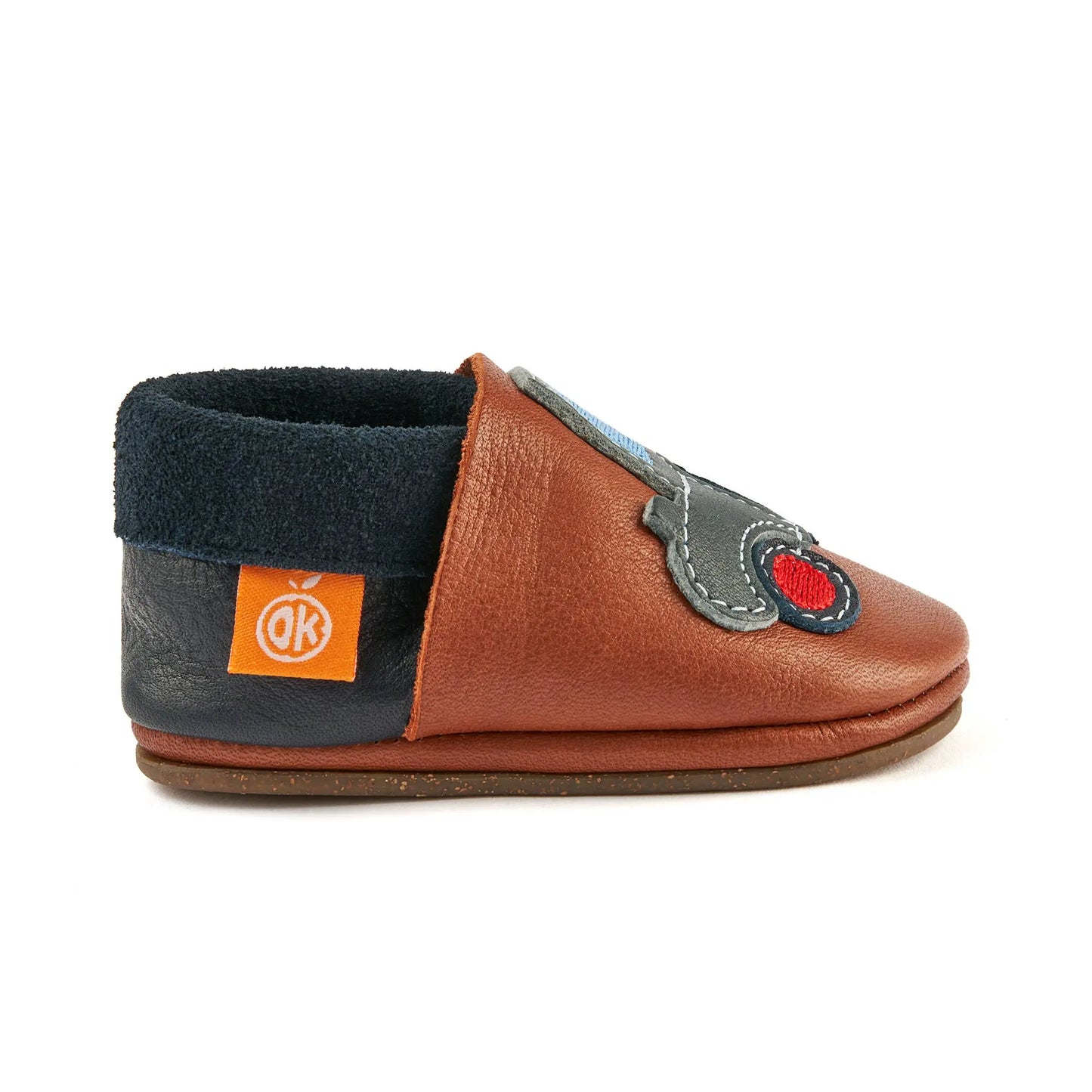 Barfußschuhe AMIGO Motiv Trecker: Brown / 32/33 Orangenkinder®      NATURKINDCHEN